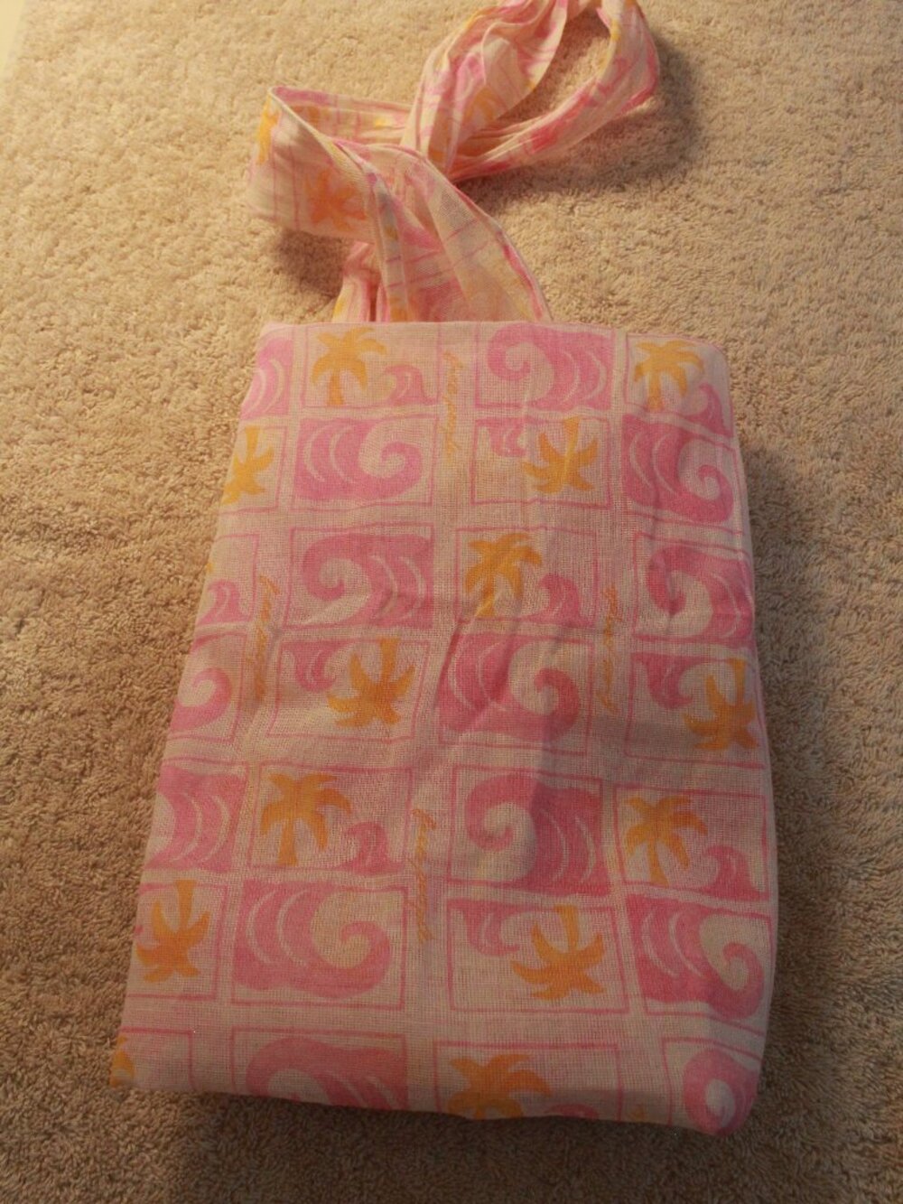 Free People Pink and Orange Patterned Tote